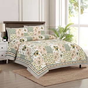 Decorative Anchal Hand Block <b>Printed</b> 100%Cotton Floral 300tc Fade Resistant All-Season Customizable 40 Count Quality <b>3</b> Pcs <b>Set</b> - Product Image 2