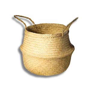 Decorative Handmade SEAGRASS <b>BELLY</b> <b>BASKETS</b> for Plant Pot Cover and Decor, Foldable Natural Fiber Storage <b>Basket</b> - Product Image 1