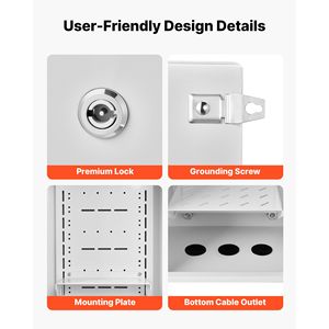 IP65 Ventilated Design Outdoor Electrical Junction Box Cold Rolled Steel <b>Thermostat</b> Fan Rain Hood Temperature <b>Controlled</b> (TDS) - Product Image 6