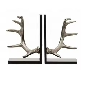 Aluminium Modern Antler Bookend Study Home Desk Organizer <b>Shelve</b> Gift for Book Lover Book End Home Living Room Office Decoration - Product Image 1