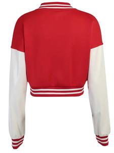 Custom Women's Cropped Wool Quilted Dyed Varsity Jacket Breathable Winter Stand Collar Embroidery Windproof Short Length - Product Image 2