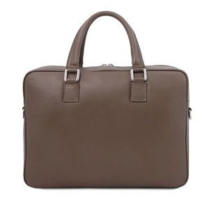 Bolsos para Portátil Unisex de Cuero Marrón, Costuras Premium, Compartimento Principal Espacioso, Estilo Casual, Cierre de Cremallera Impermeable, Panel Solar - Product Image 5