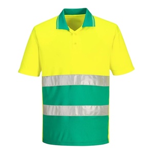 Camisetas de Trabajo Personalizadas de Alta Visibilidad para Construcción, Camisetas Polo de Seguridad al por Mayor con Logotipo Personalizado Impermeable ANSI Clase 1 - Product Image 1