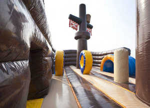 Toboggan aquatique gonflable en PVC de qualité commerciale en forme de bateau pirate avec grande piscine, PVC 0,9 mm - Product Image 3