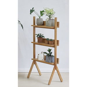 Support à plantes moderne à 4 niveaux en bois, pour intérieur et extérieur, présentoir pour pots de fleurs, étagère à plantes en bois massif pour balcon, jardin, salon - Product Image 5