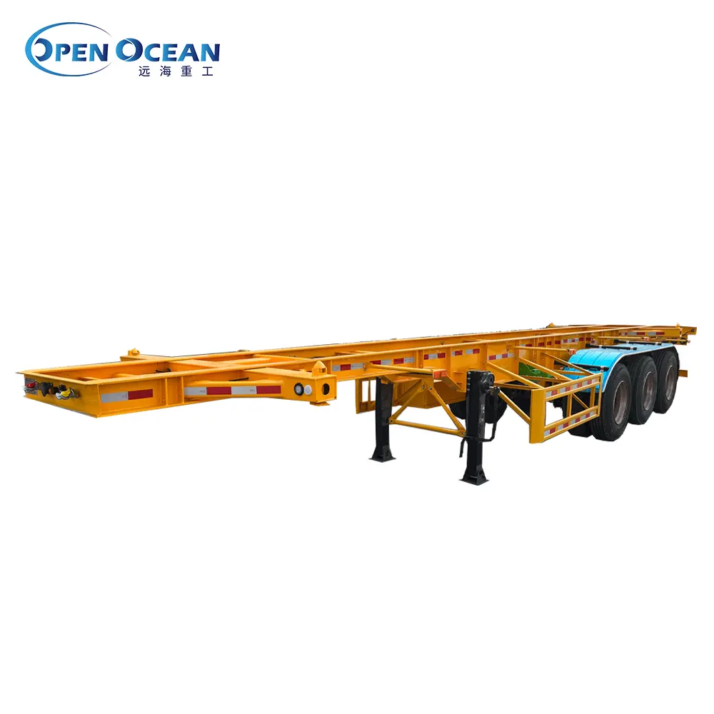 3Axles 20ft 40ft Frame Chassis Skeletal Skeleton Semi Trailer 40ft Shipping Container Trailer