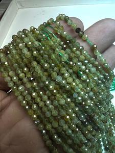 TASBIYA GEMS - Cuentas Redondas Facetadas de Vasonita Verde de 3 mm con Certificado de Terceros, Listas para Enviar, para la Elaboración de Collares - Product Image 1
