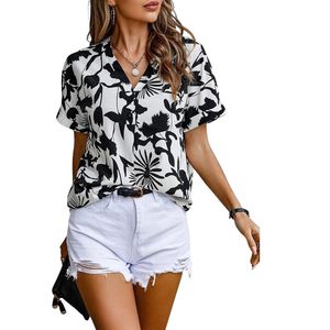Women's Rayon <b>Shirt</b> Korean Style <b>Half</b> Sleeve Oversized <b>Button</b> Down Women Western Plus Size Workwear Top for Office - Product Image 1