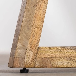 Vandana Hexa Stellar <b>Round</b> Wooden <b>Dining</b> <b>Table</b> With Metal Legs (<b>Solid</b> <b>Wood</b>) - Product Image 6