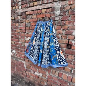 Jupes imprimées à l'ikat, 100% coton indien, jupe longue midi, faite à la main, jupe enveloppante d'été pour femmes, tenues bohèmes - Product Image 4