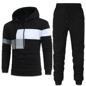 Men's Winter Solid Fleece Streetwear Training & <b>Jogging</b> wear Two-Piece 100% Cotton Breathable Quick Dry Sportswear Set - Product Image 5