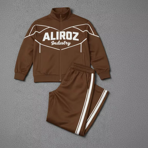 Ensemble de jogging coupe-vent décontracté, respirant, pour la course et l'entraînement, en polyester/nylon, faible MOQ, en stock - Product Image 1