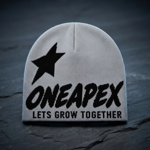 Grey Black Graphic Knit Beanie Hat Custom Logo Lets Grow Together Ribbed <b>Winter</b> <b>Cap</b> Unisex Streetwear Fashion Headwear Wholesale - Product Image 1