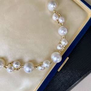 Collier en perles d'eau douce plaqué or 14 carats, ensemble tendance pour femmes, style chinois simple, frais et parfumé - Product Image 3