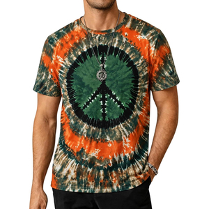 เสื้อยืดลายไทไดดีไซน์โดดเด่นสำหรับผู้ชาย แขนสั้น สีสันสดใส ทรงหลวม สไตล์ลำลองทันสมัย - Product Image 1