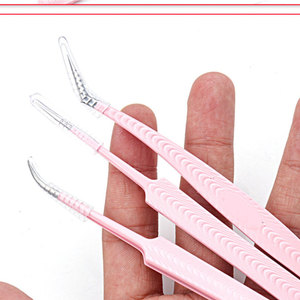 แหนบต่อขนตา สแตนเลสสตีล ป้องกันไฟฟ้าสถิต แข็งพิเศษ ความแม่นยำสูง พร้อมปลายไฟเบอร์ อุปกรณ์แต่งหน้า - Product Image 5