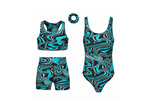 Justaucorps de gymnastique rythmique sans bretelles avec strass, jupe intégrée – Ensembles de justaucorps artistiques respirants, légers et élégants pour filles - Product Image 3