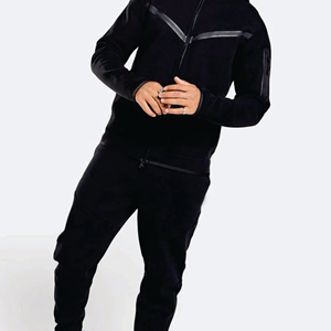 New Design 100% Cotton Customizable Men Winter Tech Fleece Quick Dry Breathable Regular Fit Full <b>Zip</b> <b>Hooded</b> Solid Streetwear - Product Image 3
