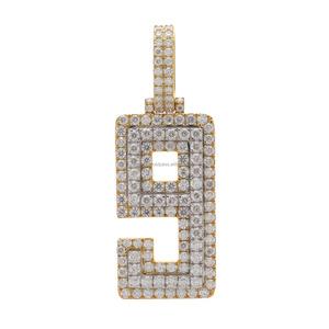 Colgante Personalizado con Letra del Alfabeto, Corte Diamante VVS1, Plata de Ley 925, Colgantes de Lujo Estilo Hip Hop, Chapado en Oro - Product Image 5