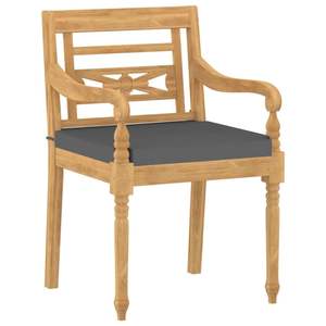 Ensemble de 6 chaises de jardin en teck et gris, meubles de jardin élégants pour la vie en plein air - Product Image 3