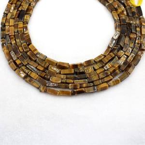 Cuentas rectangulares de ojo de tigre natural, cuentas de piedras preciosas lisas de 4 mm y 7 mm, cuentas sueltas a precio mayorista para la fabricación de joyería. - Product Image 3