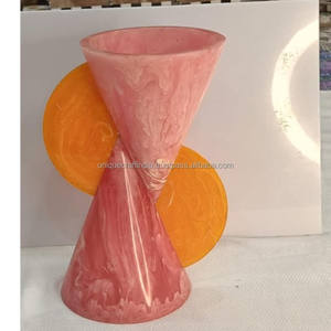 Handcrafted <b>Red</b> Tulip Shape Resin <b>Vase</b> | Minimal Modern Floral Holder | Artistic Decorative Home Accent - Product Image 3
