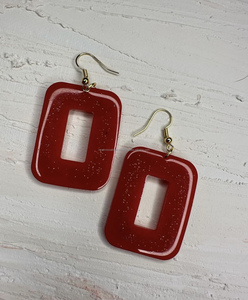 ชุดต่างหูทองเหลืองสีดำทรงสี่เหลี่ยมทำด้วยมือทำจากเขาควายธรรมชาติแท้สีดำทำด้วยมือ - Product Image 3