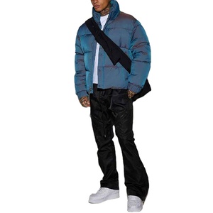 Chaqueta acolchada unisex informal de nuevo estilo para invierno, impermeable, con cierre de cremallera, cuello alto, holgada, cálida, ecológica, brillante, para exteriores. - Product Image 5