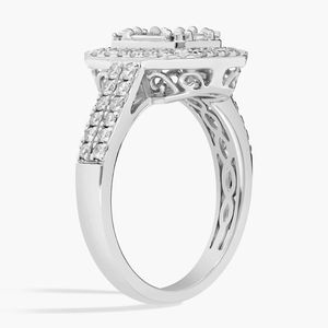 Diamond Cluster <b>Statement</b> <b>Ring</b> In White Gold - Product Image 5