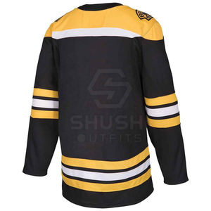 Jersey de Hockey sobre Hielo Sublimado Personalizado de Moda con Franjas Blancas, Tejido Antibacteriano que Absorbe la Humedad para Uso en Verano - Product Image 1