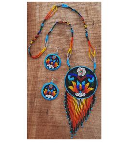 Ensemble collier et boucles d'oreilles décoratifs traditionnels pour femmes, mode festive - Product Image 2