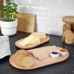 Plateau de service rectangulaire en chêne d'acacia à rebord surélevé sans poignée, style minimaliste, pour hôtel, café, présentation, OEM personnalisé, Vietnam - Product Image 5