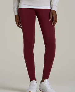 Leggings mi-mollet pour femme, taille mi-haute, décontractés, en tricot uni de coton/élasthanne, respirants, coupe ajustée, 220g, personnalisables - Product Image 2
