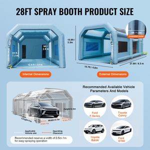 Tenda Gonfiabile per Verniciatura Auto 28x16x11ft ad Alta Potenza con Soffiatori 750W+950W e Luci LED - Product Image 3