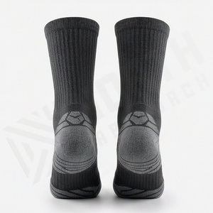 Black Crew <b>Socks</b> Breathable Polyester Spandex Running Athletic Sport <b>Socks</b> for Adults Summer Use - Product Image 2