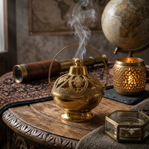 Handcrafted Brass Hanging Incense Burner Bakhoor Burner <b>Oud</b> Burner Charcoal Censer Aroma <b>Diffuser</b> Home Decor OEM ODM - Product Image 4