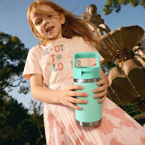 Bouteille d'eau de <span class=keywords><strong>sport</strong></span> pour enfants en acier inoxydable 304 à double paroi isolée sous vide avec poignée solide, sans BPA, anti-fuite, 2 choix de couvercles - Product Image 2