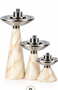 Ensemble de brûleurs à bakhoor de luxe en métal et bois avec accents en cristal et plateau assorti, 3 pièces, brûleur à bakhoor de luxe en marbre et métal - Product Image 2