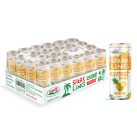 Boissons à la noix de coco du Vietnam, canettes de 320 ml, eau de coco pétillante avec jus de mangue, fournisseur en gros NAWON, faible MOQ, certifié HALAL ISO