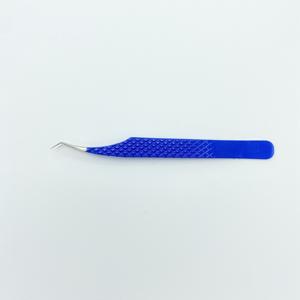 Diamond Grip Isolation Tweezer Stainless Steel Beauty <b>Tool</b> with Blue Powder Coated Handle for Isolation - Product Image 3