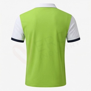 Men's Green <b>White</b> Striped Zipper <b>Polo</b> Shirt Short Sleeve Knitted Quick Dry <b>Golf</b> Style Regular Fit - Product Image 2