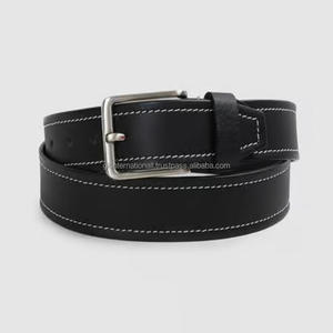 Cinturón informal de cuero de vaca de alta calidad hecho a mano duradero con costuras de contraste clásico para hombres y mujeres al mejor precio - Product Image 2