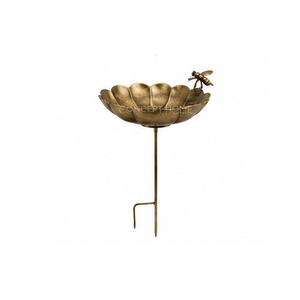 Metal Flower Shape <b>Garden</b> <b>Ornament</b> With <b>Bee</b> Detail For Outdoor Decor - Product Image 1
