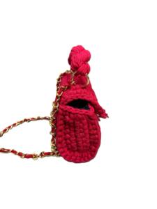 Mini Bolso de Mano Rojo Hecho a Mano con Cadena - Product Image 3