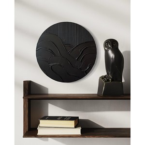 Aqdus Saleem Sheesham Wood Contemporary Wall Art | Handcrafted <b>Round</b> Abstract Design | Wholesale - Product Image 2