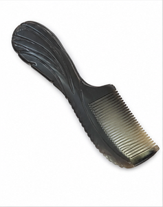 Peigne à barbe de luxe en corne de buffle, fait main, écologique, antistatique, forme naturelle, logo personnalisé, fournisseur OEM - Product Image 2
