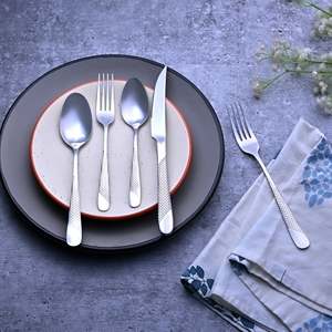 24-Piece Premium Stainless Steel Flatware Set Dishwasher <b>Safe</b> <b>Knife</b> Fork Spoon Cutlery for Hotels Commercial Use - Product Image 2