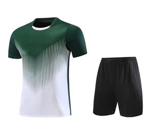 Custom Soccer Uniform Set Dark Blue White Gradient 100% Polyester Short Sleeve Breathable Lightweight Team Wear - Product Image 5
