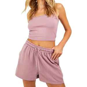 ชุดเซ็ตฤดูร้อนสำหรับผู้หญิง ดีไซน์ล่าสุด ทรงปกติ คอกลม ระบายอากาศได้ดี พร้อมกางเกงเอวสูงสไตล์ปั่นจักรยาน - Product Image 2