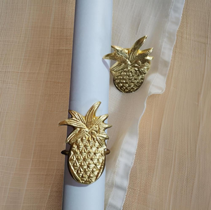 Anneau de serviette en laiton de haute qualité en forme d'ananas pour la décoration de table de mariage et de restaurant - Product Image 1